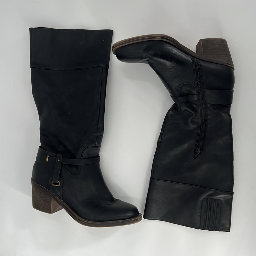XOXO Marisa womens black faux leather boots shoes size 10M